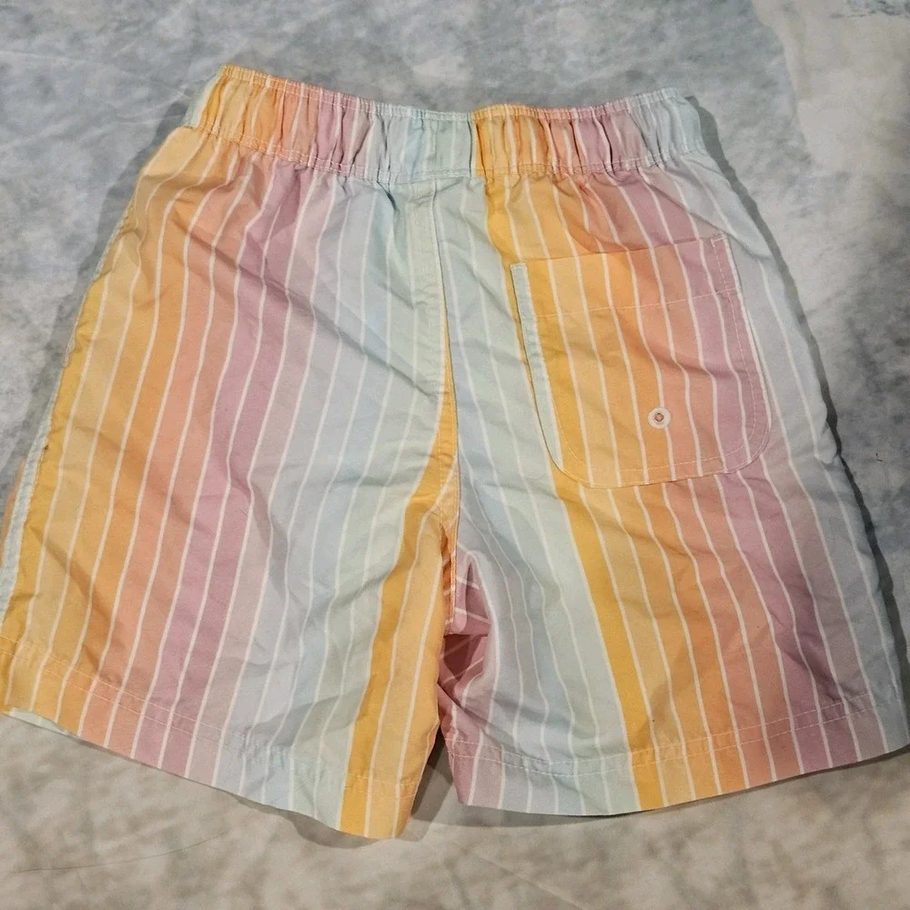 Hanna Anderson Boys Swim‎ Trunks Size 5 Striped Multicolor With Pockets